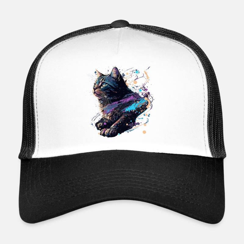 Œuvre d’art de chat Casquette trucker 