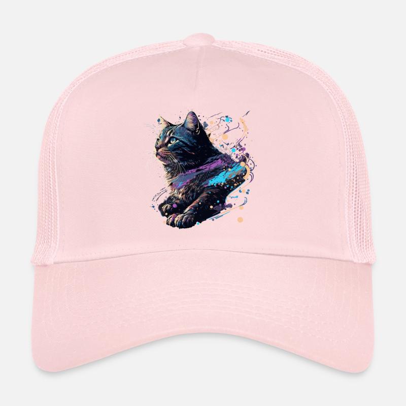 Œuvre d’art de chat Casquette trucker 