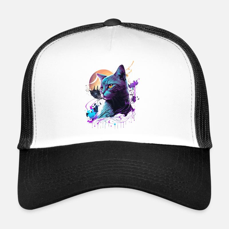 Chat violet Casquette trucker 