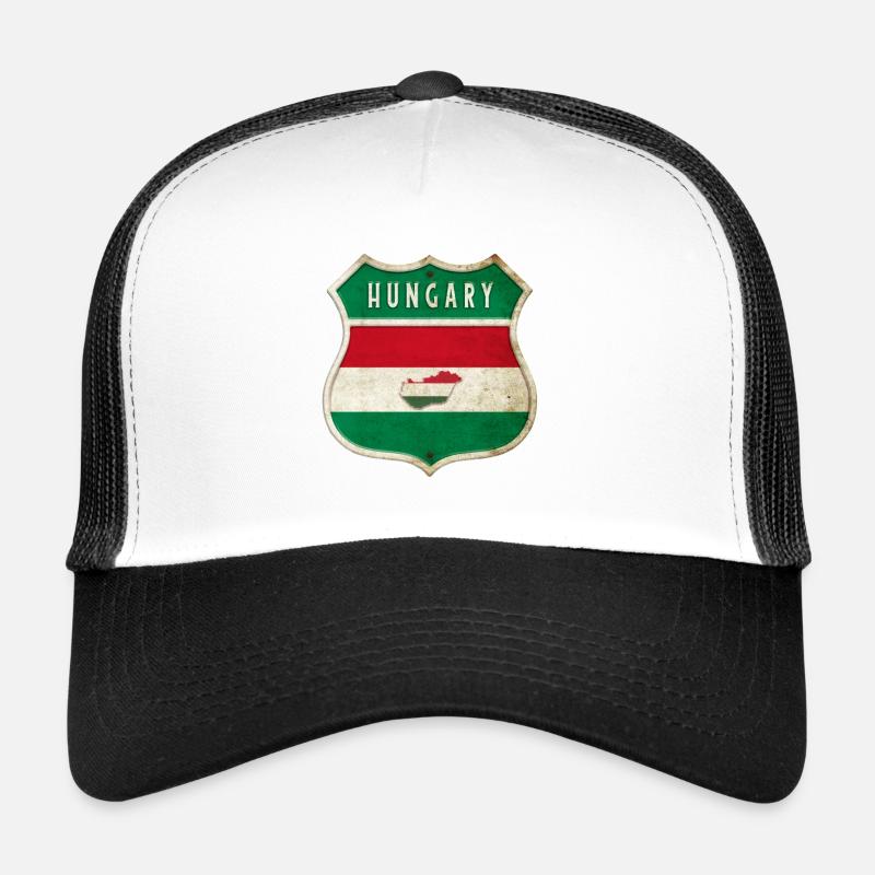 Ungarn Wappen Flaggen Design - Trucker Cap - Weiß/Schwarz