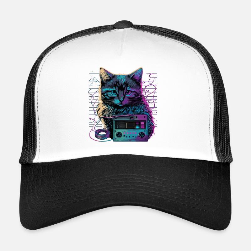 Chat avec cassette Casquette trucker 
