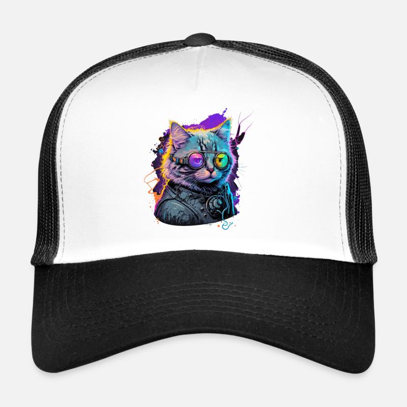 Cyber Cat Trucker Cap