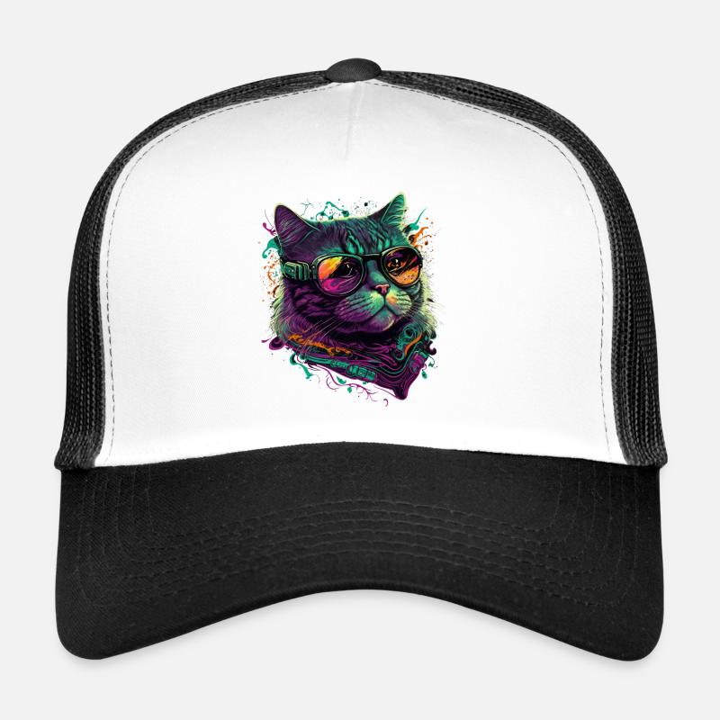 Futuristic Cat Trucker Cap