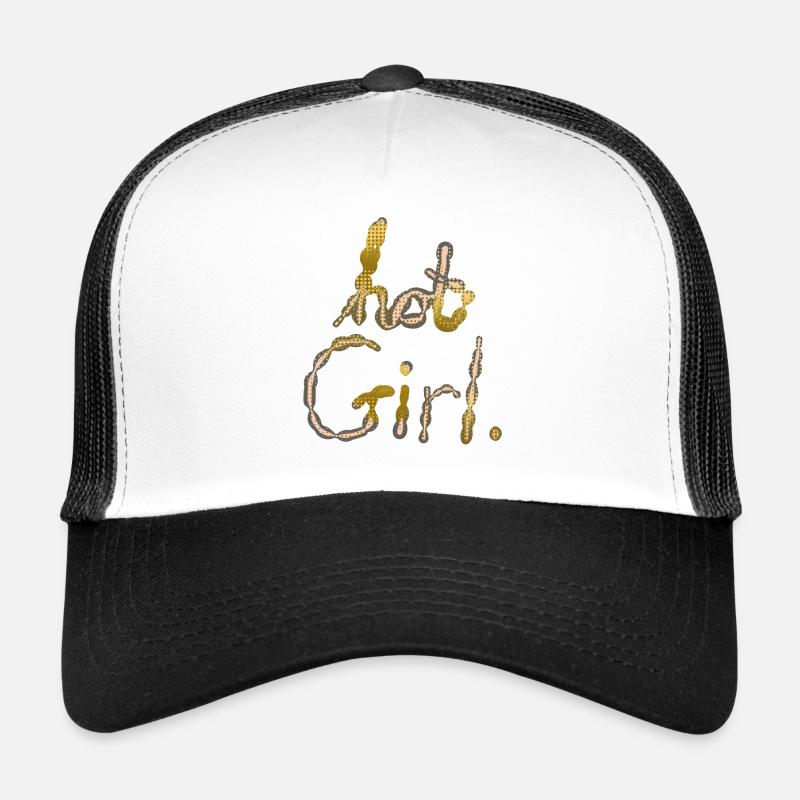 FILLE CHAUDE - Casquette trucker  - blanc/noir