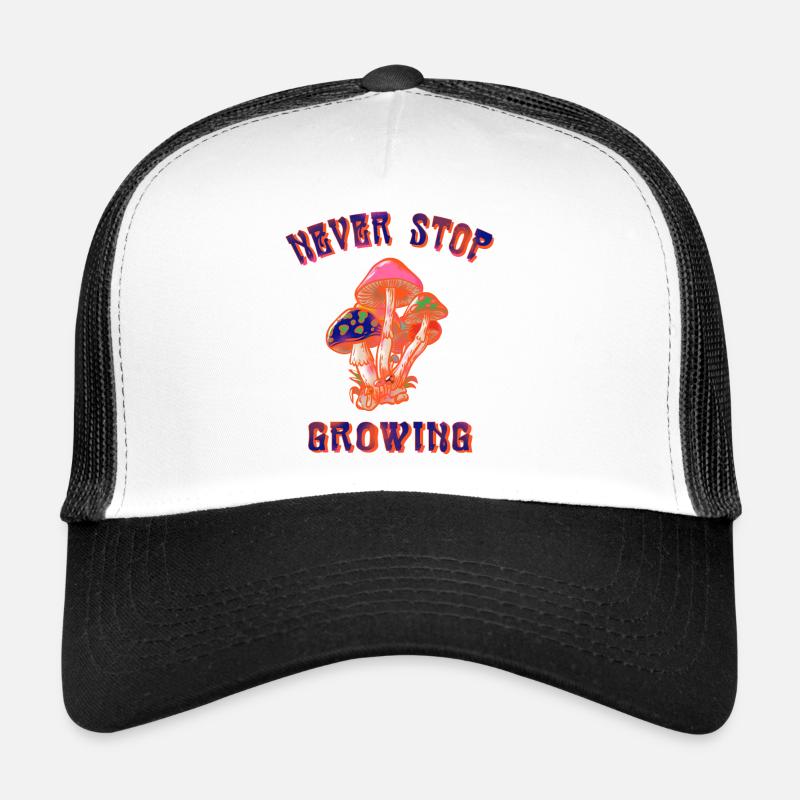 never stop white Trucker Cap