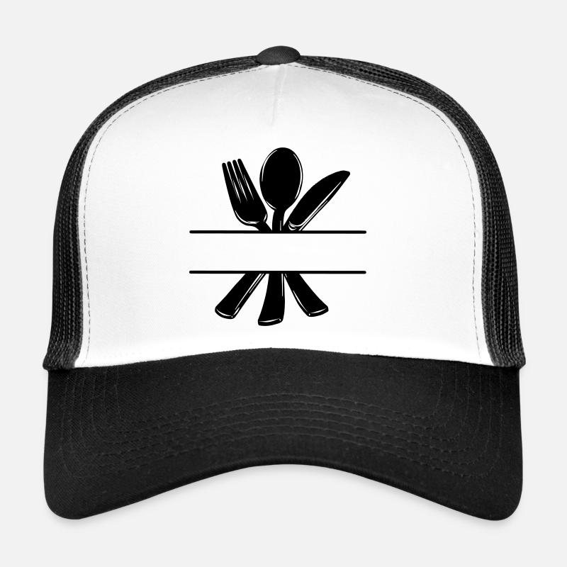 Logo du menu de couverts avec barre transparente Casquette trucker 