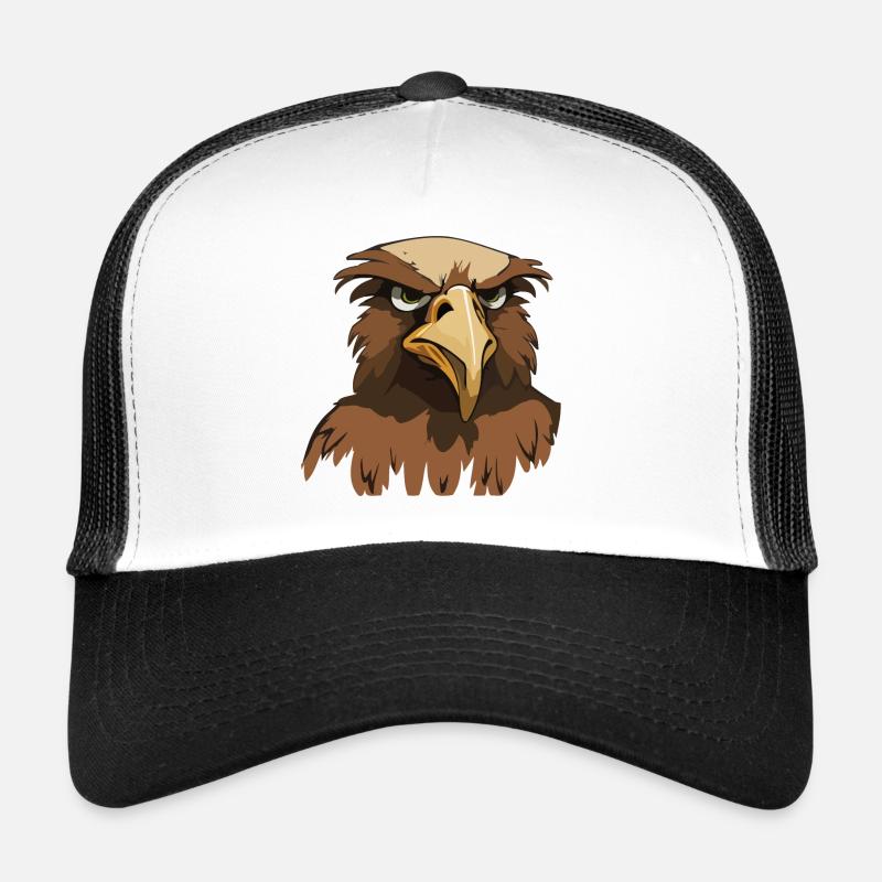 Funny Eagle Head Cartoon Illustration Trucker Cap