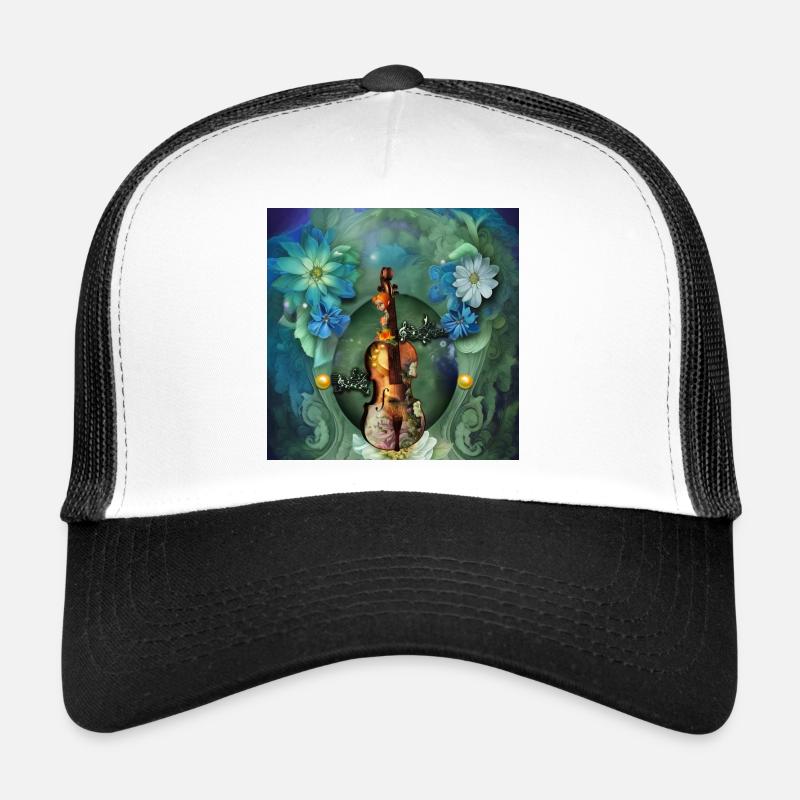 Die Majestät der Geige mit Blumen Trucker Cap