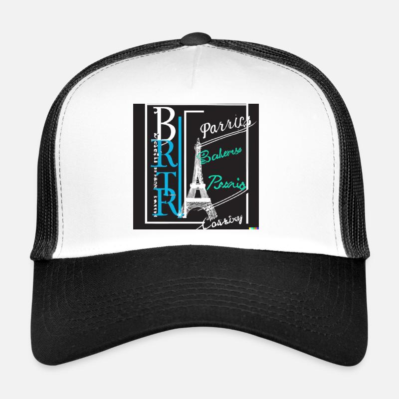 Paris - Trucker Cap - Weiß/Schwarz