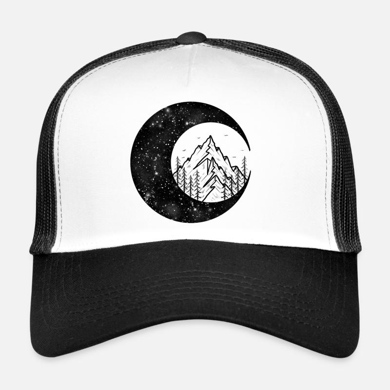 Ein Halbmond mit einem Berg Illustration Trucker Cap