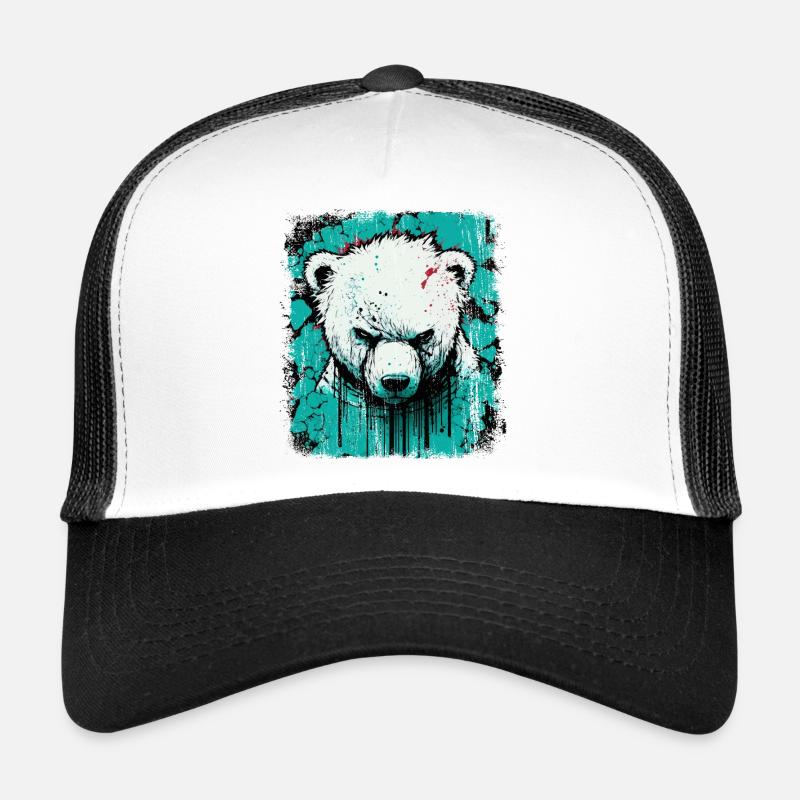 Wütender Eisbär - Trucker Cap - Weiß/Schwarz
