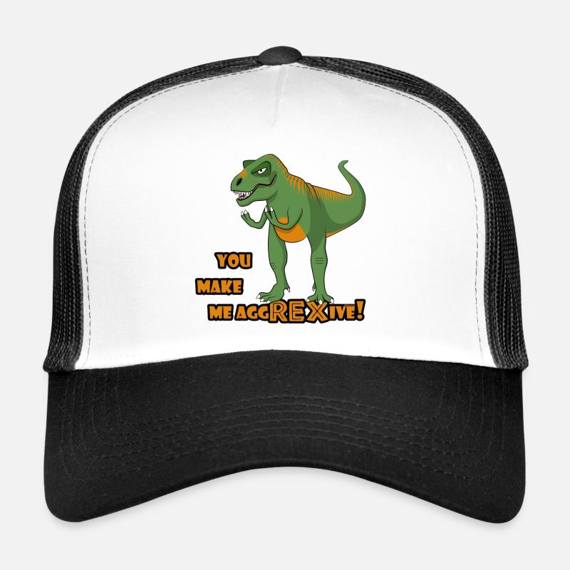 Genervter T-Rex Lustiger Dinosaurier ist aggREXive Englisch Trucker Cap