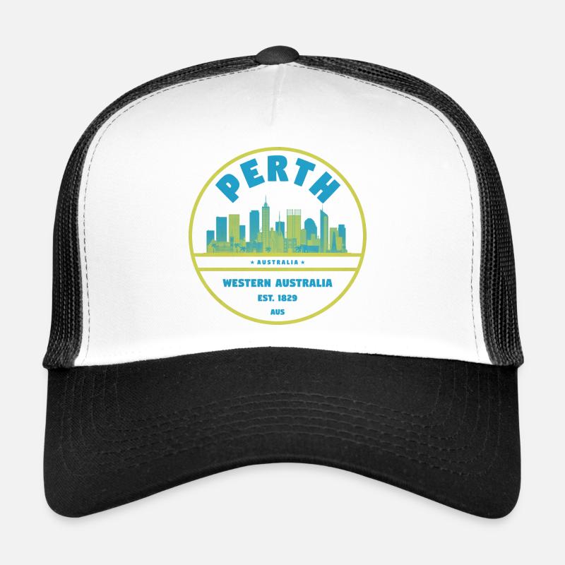 Perth Skyline Vintage Abzeichen Trucker Cap