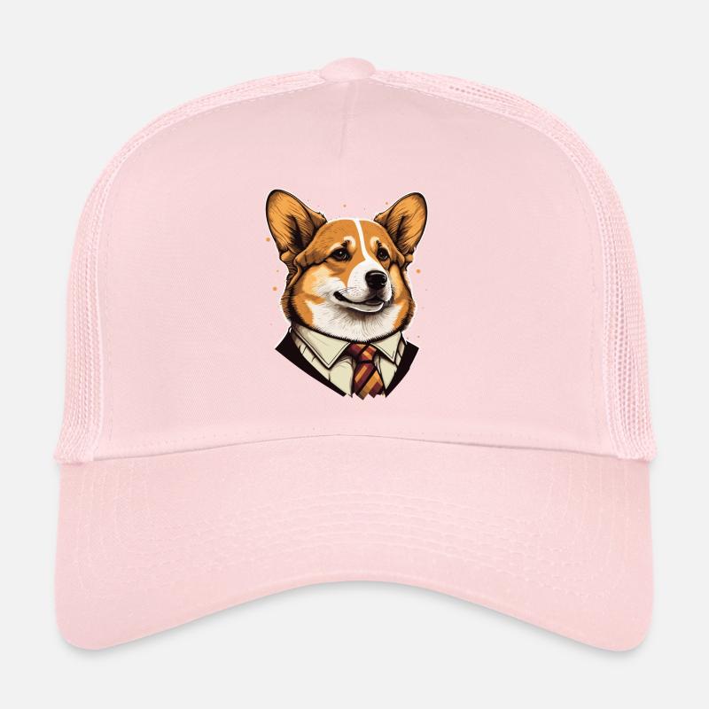 Formal Corgi Illustration Trucker Cap