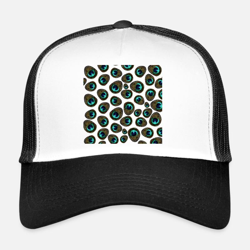 all over prints Damen, pfauenmuster wasserpixel - Trucker Cap - Weiß/Schwarz