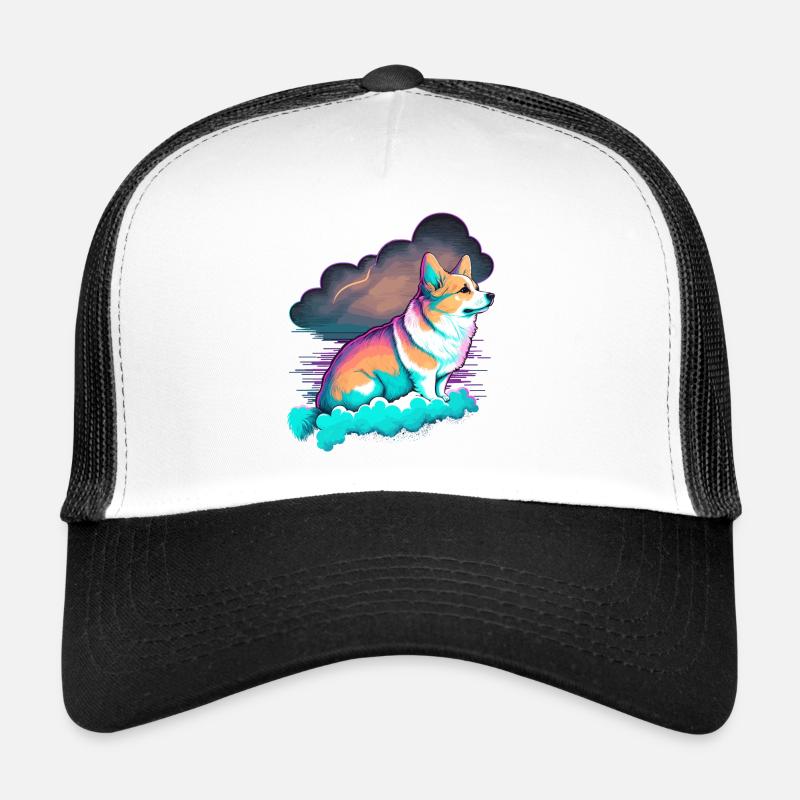 Corgi with The Clouds Trucker Cap