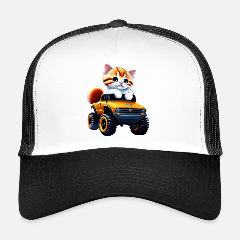 Eine Katze auf dem Monstertruck Trucker Cap