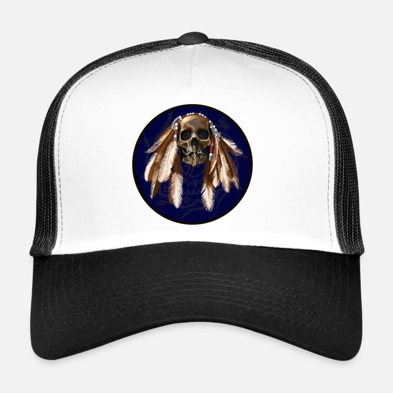scull avec des plumes autour Casquette trucker 