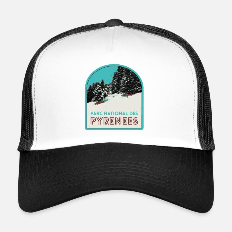 Parc National des Pyrénées sous la neige - Casquette trucker  - blanc/noir