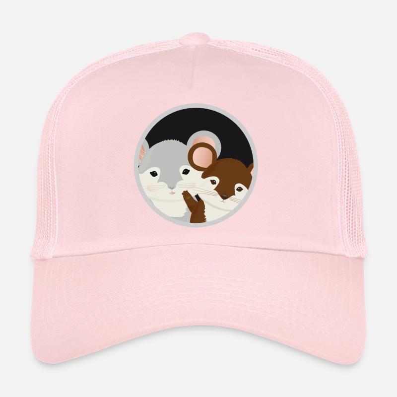 two cute mice together in the mouse hole Trucker Cap