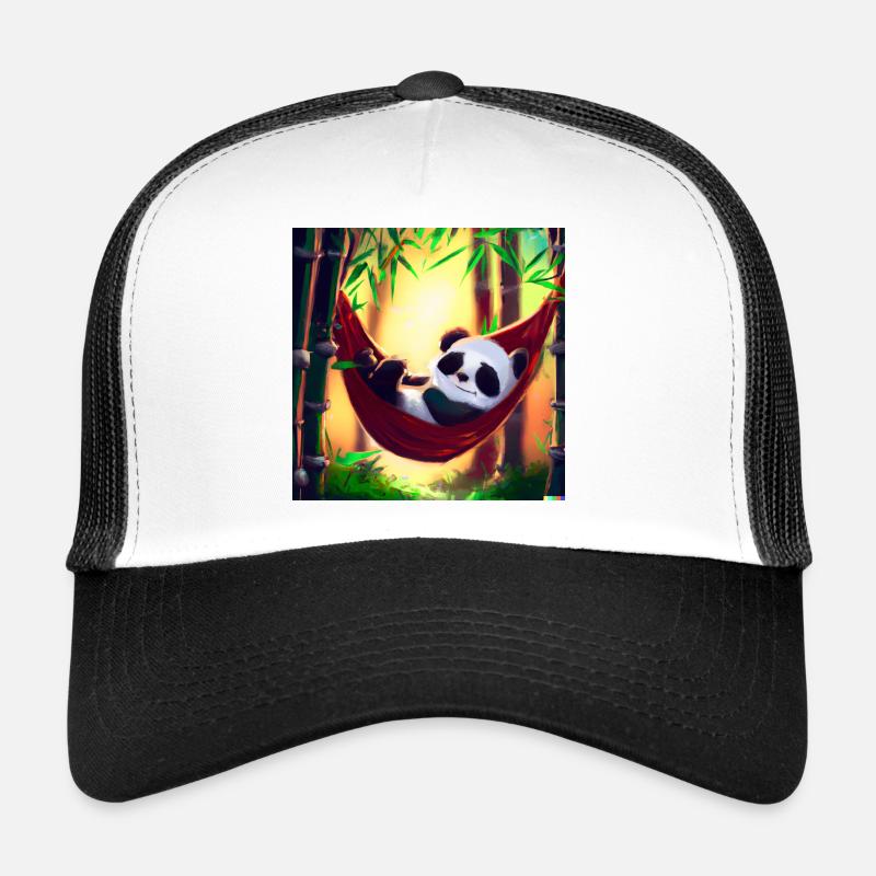 Cute panda bear in a hammock Trucker Cap