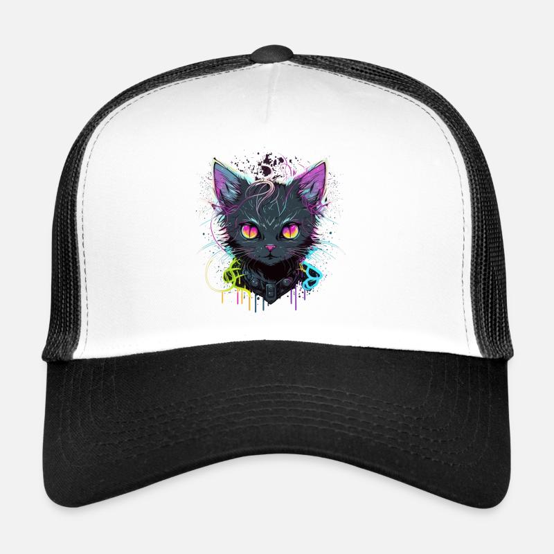 Illustration de chat cool Casquette trucker 