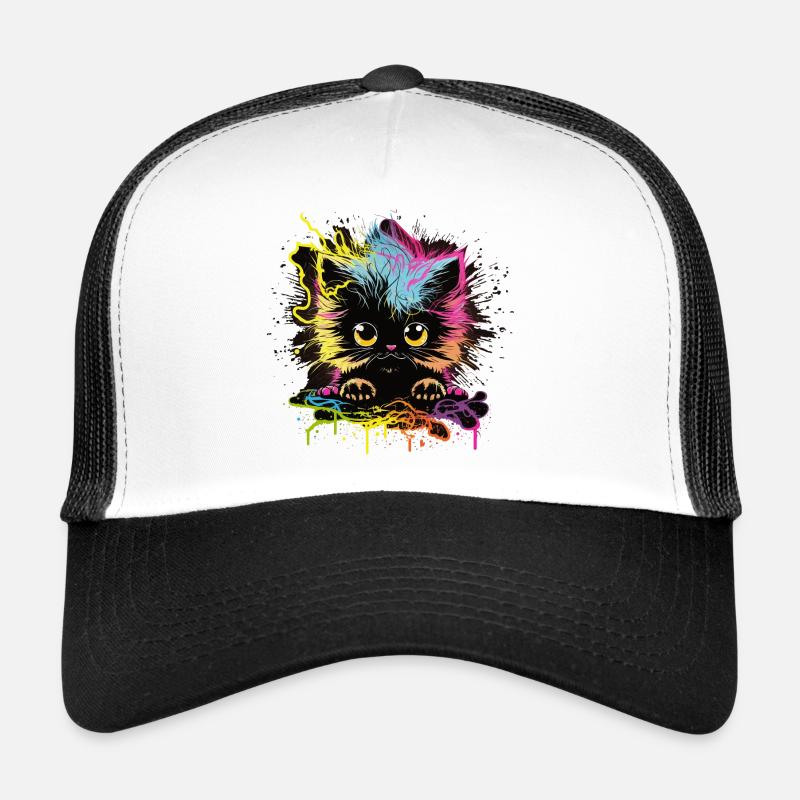 Chat coloré Casquette trucker 