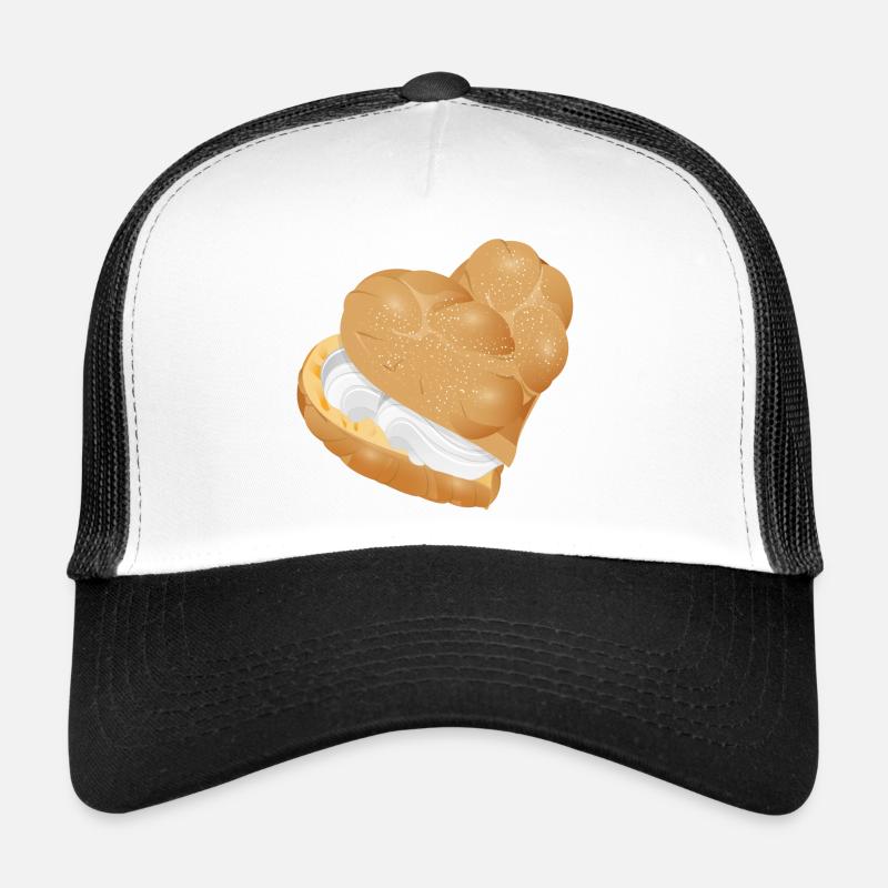 Crème fourrée crème puff coeur Casquette trucker 