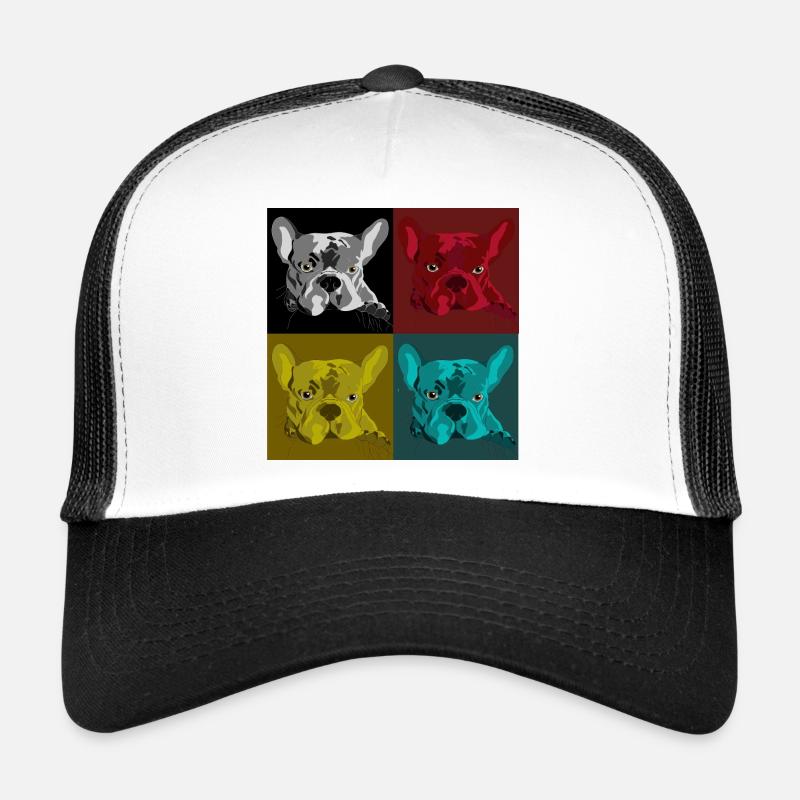 Frenchie Pop Art Quatre Couleurs Casquette trucker 