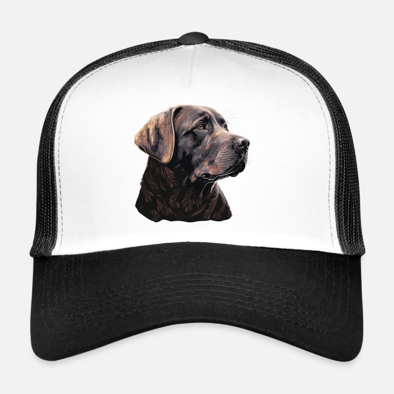 Vue latérale Labrador Retriever Illustration Casquette trucker 