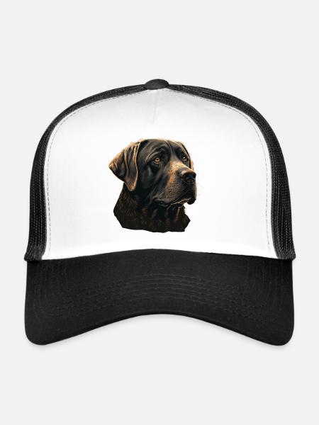 Grand Labrador Retriever - Casquette trucker  - blanc/noir - Devant