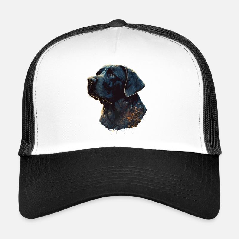 Incroyable Labrador Retriever avec un corps de style feuilles Casquette trucker 