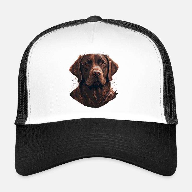Entzückender brauner Labrador Retriever - Trucker Cap - Weiß/Schwarz