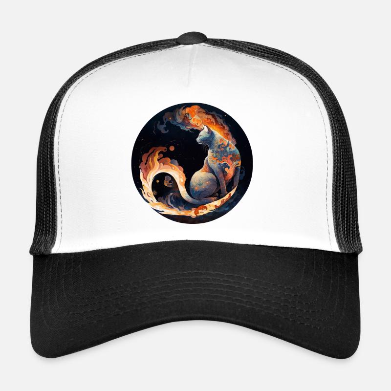 Feuriger Katzenzauber im Sternbilddesign Trucker Cap