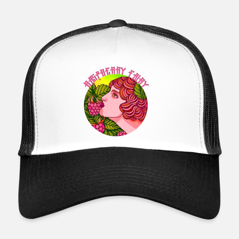 Fée Framboise - Casquette trucker  - blanc/noir