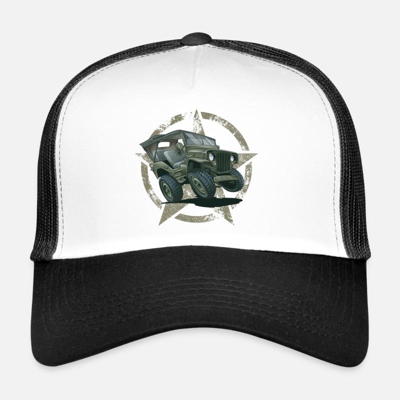 Willys MB Offroader 4x4 Star ROOFTOP Us Army Casquette trucker 