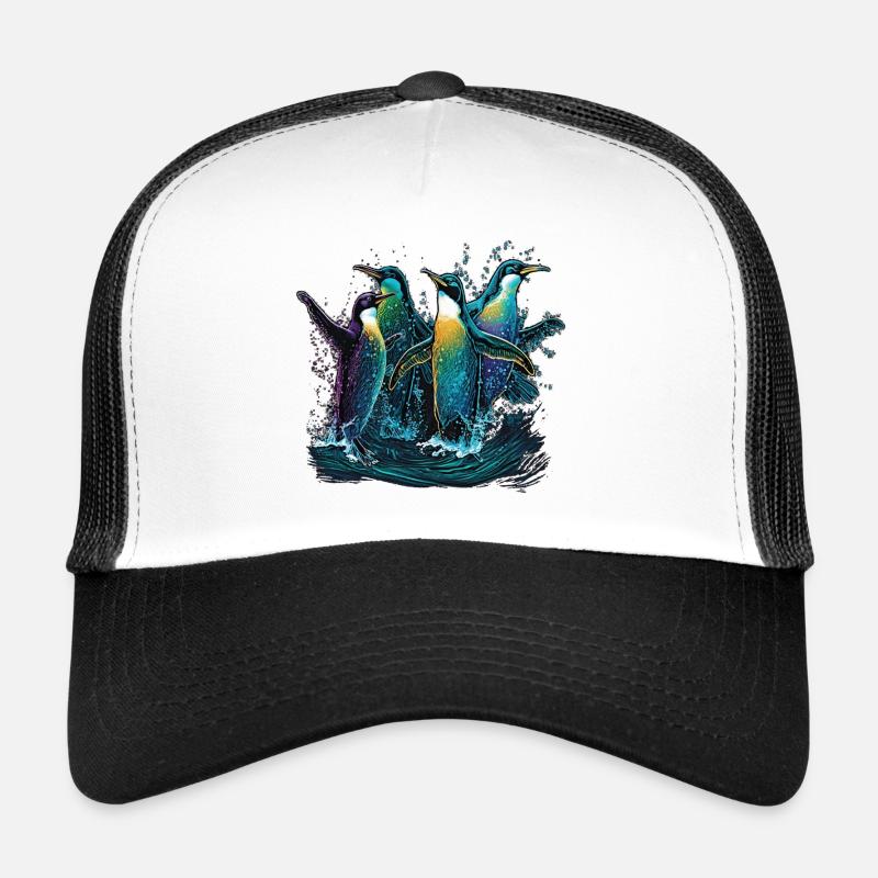 Pingouins dans l’eau Casquette trucker 
