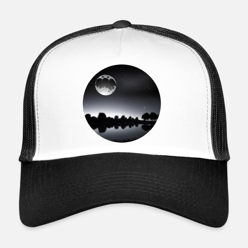 Lune - Casquette trucker  - blanc/noir