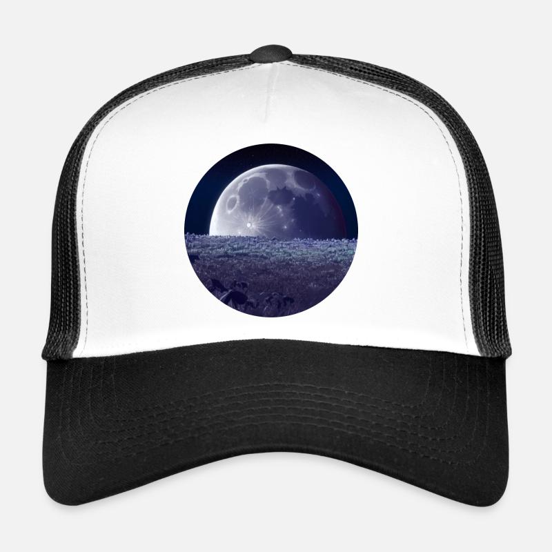 Lune - Casquette trucker  - blanc/noir
