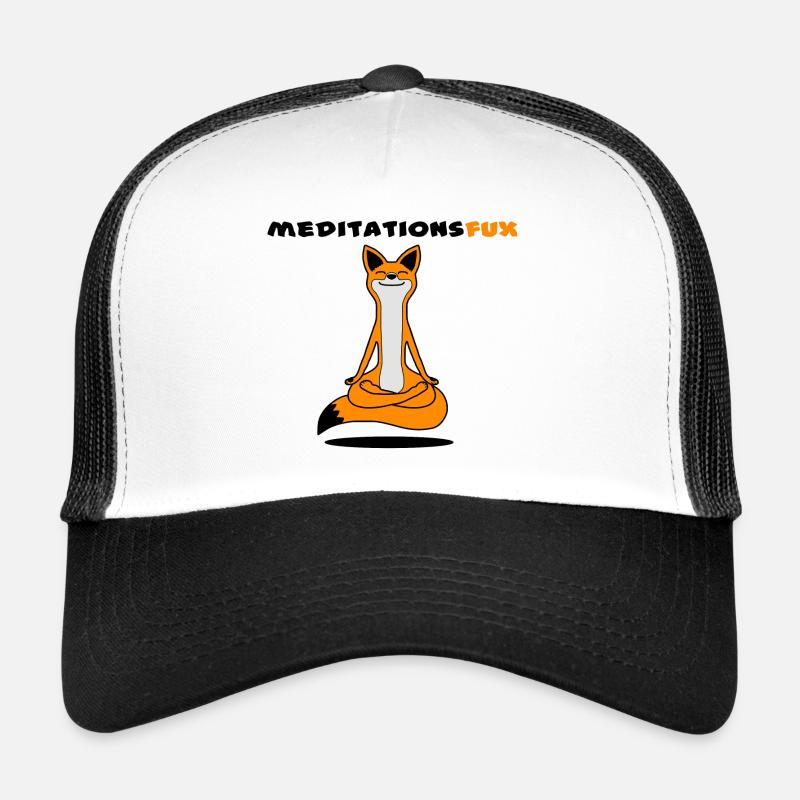 Meditationsfux - Meditationsfuchs, Dialekt - Trucker Cap - Weiß/Schwarz