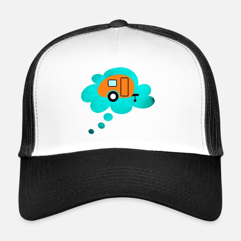 Caravan Cloud Thought Bubble Camping Retro Caravan Trucker Cap