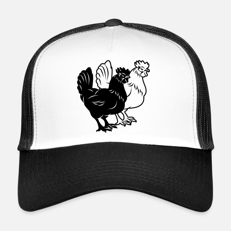 Hühner schwarz und weiß Trucker Cap