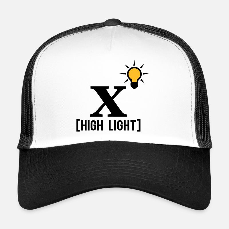High Light (x & Glühbirne) - Trucker Cap - Weiß/Schwarz