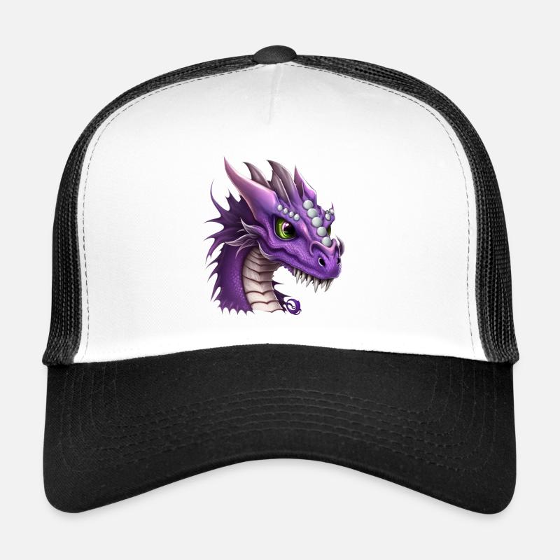 Lila Fantasy Drache Trucker Cap