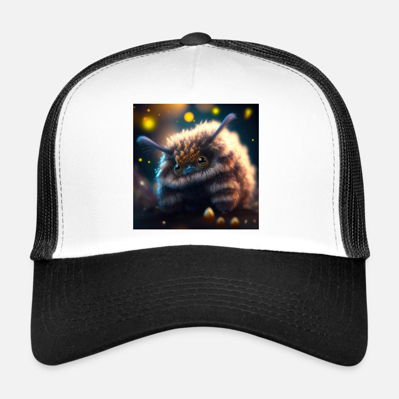 Photo macro créature 06 - Casquette trucker  - blanc/noir