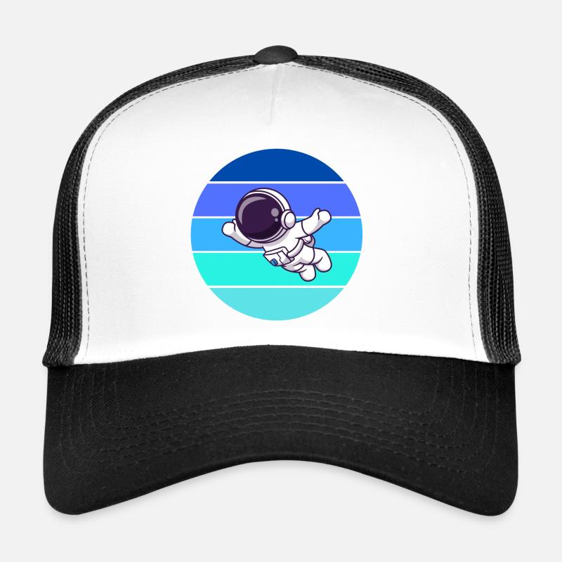 Astronaut, Rakete, Fliegen - Trucker Cap - Weiß/Schwarz