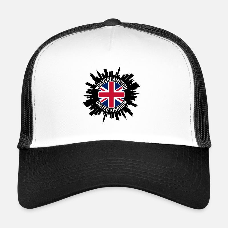 Wolverhampton Skyline Uk Flag Travel Souvenir Trucker Cap