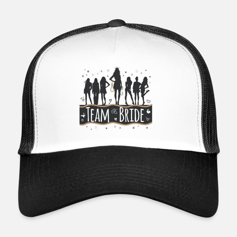 T-Shirt EVJF Junggesellinnenabschied Braut - Trucker Cap - Weiß/Schwarz
