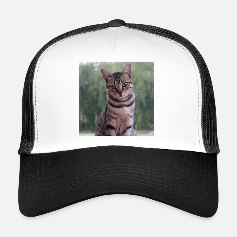Katze Kätzchen Poster quadratisch Katzenposter - Trucker Cap - Weiß/Schwarz