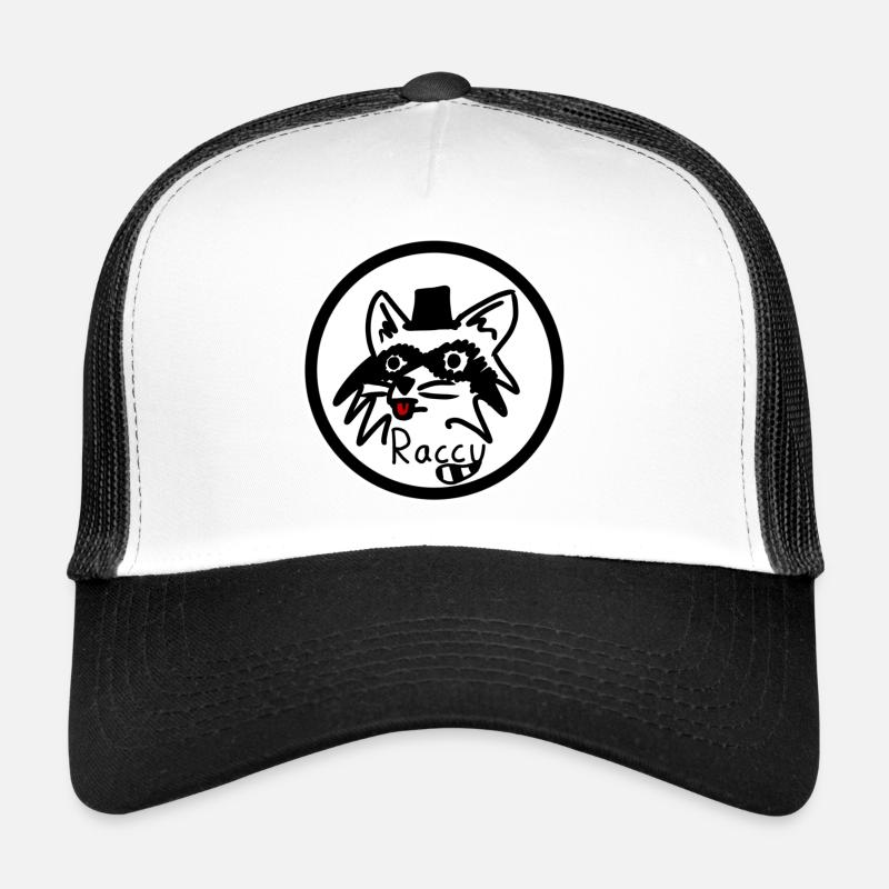 Raccy Raccoon Logo Trucker Cap